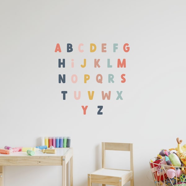 Alphabet Wall Decal Etsy