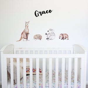 Australian Animals | Reusable FABRIC Wall Decals Eco Friendly | Peel & Stick | Australiana Nursery, Aussie Animals, Straya, Outback,