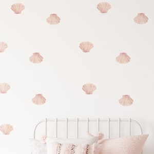 Scallop Sea Shell | Reusable FABRIC Wall Decals Eco Friendly | Peel & Stick | Beach Nursery, Ocean, Tropical, Under the Sea, Shell Stickers