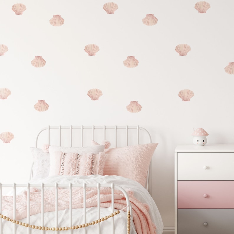 Scallop Sea Shell Reusable FABRIC Wall Decals Eco Friendly Etsy