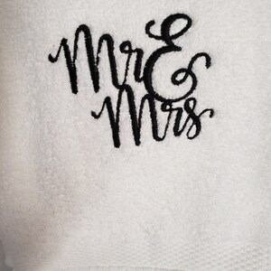 Mr & Mrs Embroidered Personalized Wedding Anniversary Towel