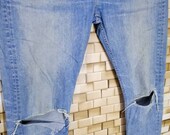 Distressed Denim Japanese Brand Monkey Time Distressed Denim Skinny Fit Size US 34 EU 50