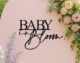 Bebé en Flor, Letrero de Bebé en Flor, Fondo para Baby Shower, Marco para Fotos de Baby Shower, Baby Shower de Bebé en Flor, Tema Floral, Niña