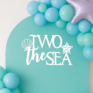 Two the Sea 2nd Birthday Decor, Mermaid Theme Party, Under the Sea Celebration, Ocean Animals Second Birthday, Shells Starfish Party bild 2