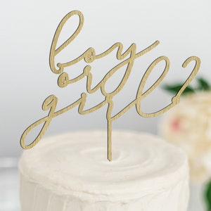 Gender Reveal Cake Topper, Boy or Girl Cake Topper, Gender Reveal Party Decor, Wooden Laser Cut Cake Decoration, Baby Shower Idea