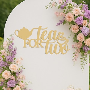 Tea for Two Birthday Sign, 2nd Birthday Girl Tea Party Decor, Tea Party Birthday Sign, Second Birthday Theme, Let's ParTea