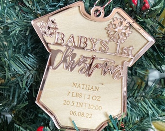 Baby First Christmas, New Baby Ornament, Custom Name Ornament, Newborn Ornament, Birth Stats Ornament, My First Christmas, Baby Announcement