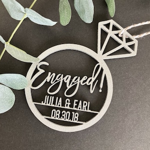 Christmas Engagement Ornament, Wedding Proposal Ideas, Engagement Ring Ornament, Custom Engagement Christmas Ornament, Engaged Ornament