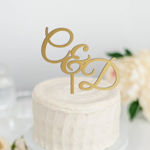 Initials Cake Topper, Initial Letters Decor, Cake Topper with Initials Wedding, Custom Monogram Cake Topper, Couples Initials Sign