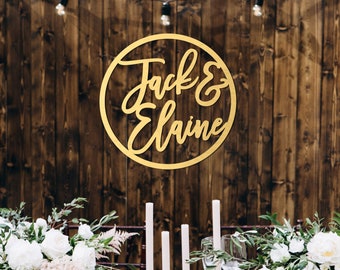 Letrero grande personalizado para boda de pareja, letrero de fondo personalizado, recorte de nombre de madera para boda, letrero de fondo para boda, decoración de boda cortada a láser