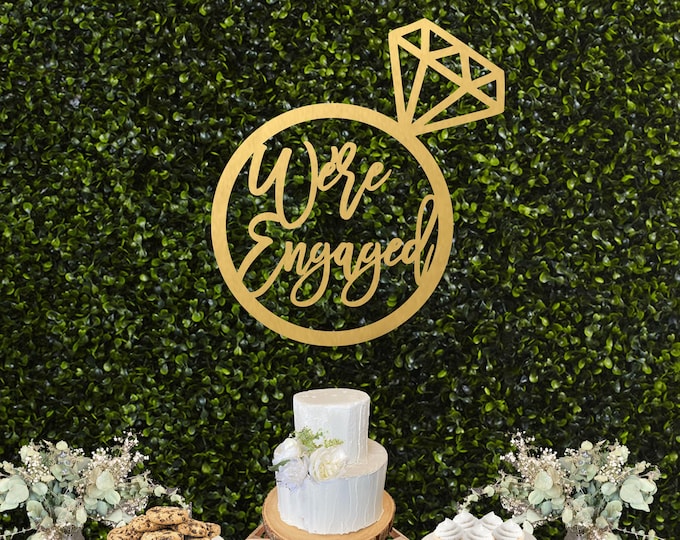 Engagement Sign for Party, Engagement Announcement, Engagement Photo Prop, We’re Engaged Sign, Engagement Party Decorations Backdrop