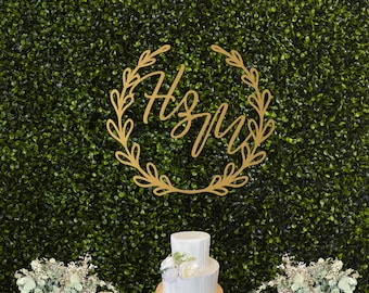 Initials Sign on Wood, Large Wedding Initials, Hedge Wall Sign, Hedge Wall Backdrop, Wood Name Initials, Signs for Wedding, Background Sign