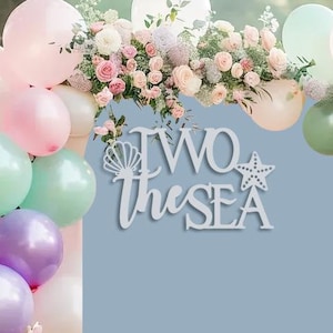 Two the Sea 2nd Birthday Decor, Mermaid Theme Party, Under the Sea Celebration, Ocean Animals Second Birthday, Shells Starfish Party bild 1
