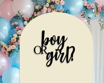 Banner para revelar el género de niño o niña, revelación de bebé con temática rosa o azul, ideas para anunciar el nacimiento, lazo o pajarita, minimalista, género neutro