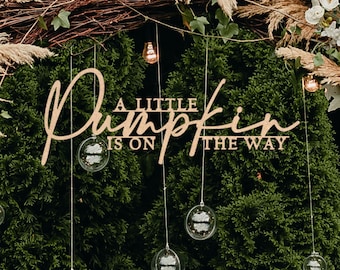 A Little Pumpkin Is On The Way Sign, Pumpkin Baby Shower Decor, Fall Gender Neutral Baby Shower, Autumn Baby Shower Theme