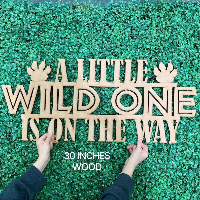 A Little Wild One is on the Way Sign, Safari Baby Shower Banner, Jungle ...