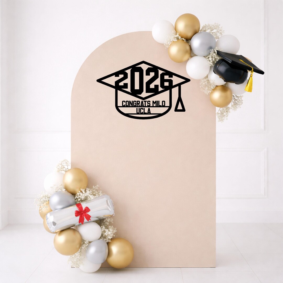 Custom Name Graduation Cap Wood Sign, Personalized Grad Party Decor ...