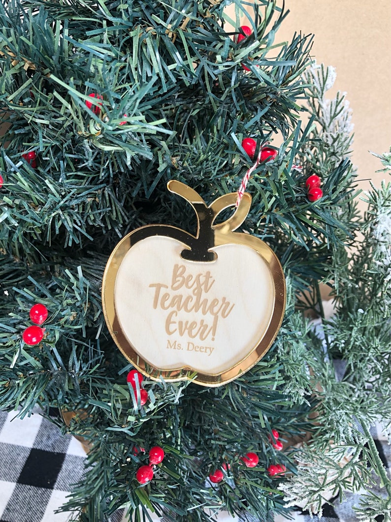 Best Teacher Ever Ornament Teacher Thank You Christmas Gift Etsy