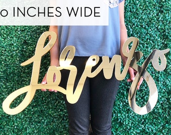 Custom Mirror Acrylic Name Sign, Personalized Nursery Wall Decor, Rose Gold Name Cutout, Baby Shower Gift, Kids Room Sign