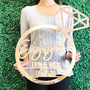 Custom Acrylic Engagement Party Sign, Engagement Gifts for Couple, Engagement Party Backdrop, Bridal Shower Decor, Custom Engagement Gift