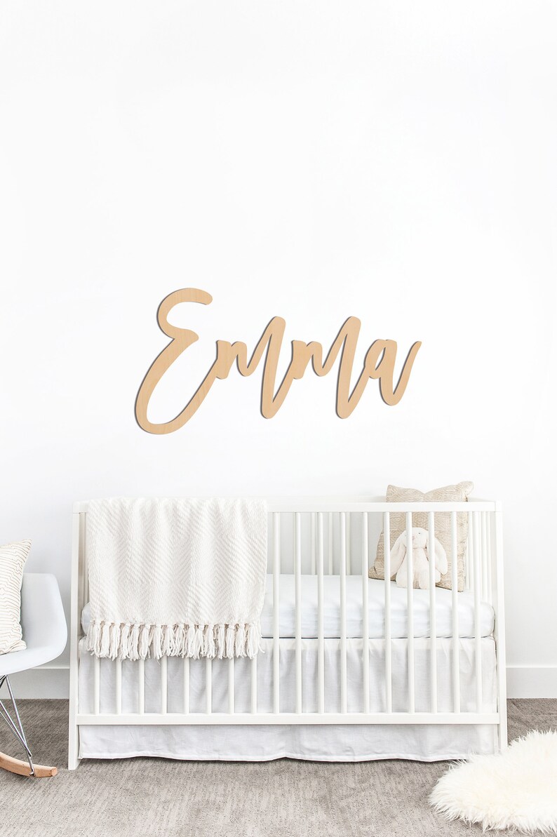 Wooden Name Sign Crib Name for Nursery Wall Personalized Etsy