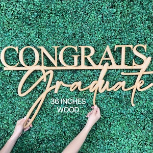Congrats Grad Sign, Modern Script Font, Graduation Decor, Balloon ...