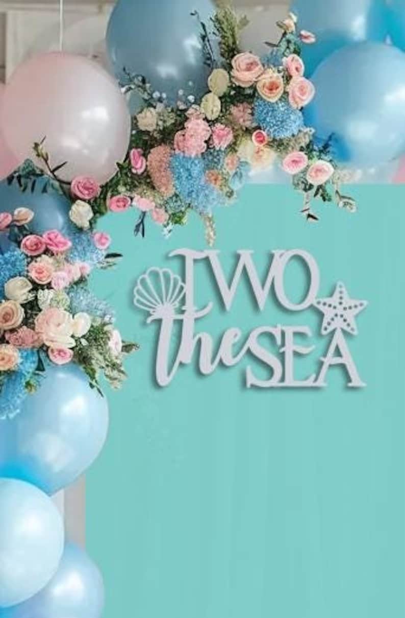 Two the Sea 2nd Birthday Decor, Mermaid Theme Party, Under the Sea Celebration, Ocean Animals Second Birthday, Shells Starfish Party bild 3