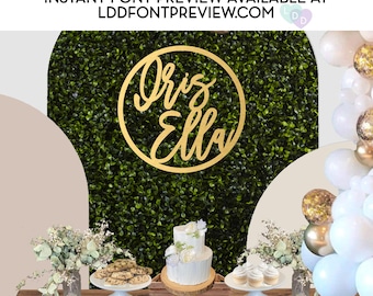Large Custom Name Sign Baby, Circle Name Wood Sign, Backdrop Birthday Party Sign, Personalized First and Last Name Sign, Nursery Wall Decor