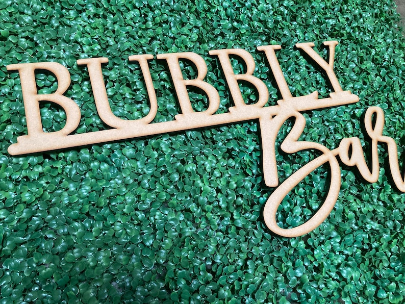 Bubbly Bar Sign, Brunch and Bubbly Decorations, Bubbly Bridal Shower, Mimosa Bar Sign, Champagne Bar Sign, Bubbly Bar Wood Sign image 3