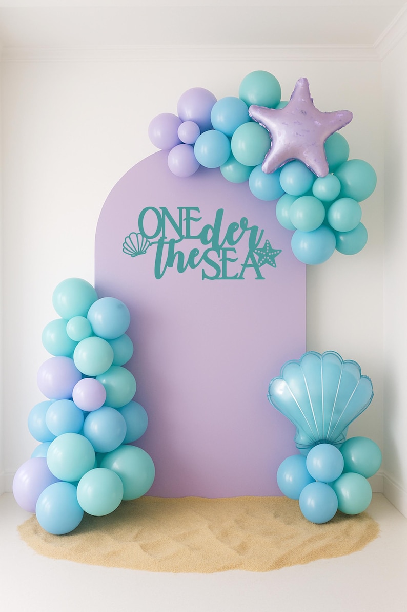 Mermaid 1st Birthday Mermaid Decor, Under the Sea Birthday, Ocean Themed Birthday Party, Oneder The Sea Theme Decor, Mermaid Theme Party image 2