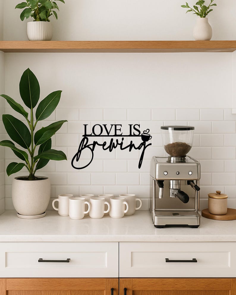 Love Is Brewing Bridal Shower Sign, Coffee Theme Bridal Shower Decor, Espresso Martini Bar Sign, Coffee Lover Party Decor image 5