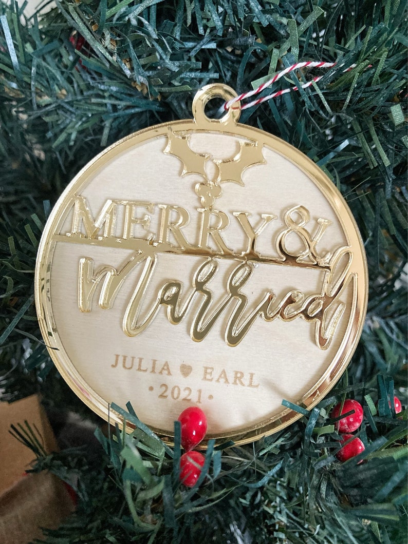 Personalized Wedding Ornament Married Ornament Newlywed Etsy