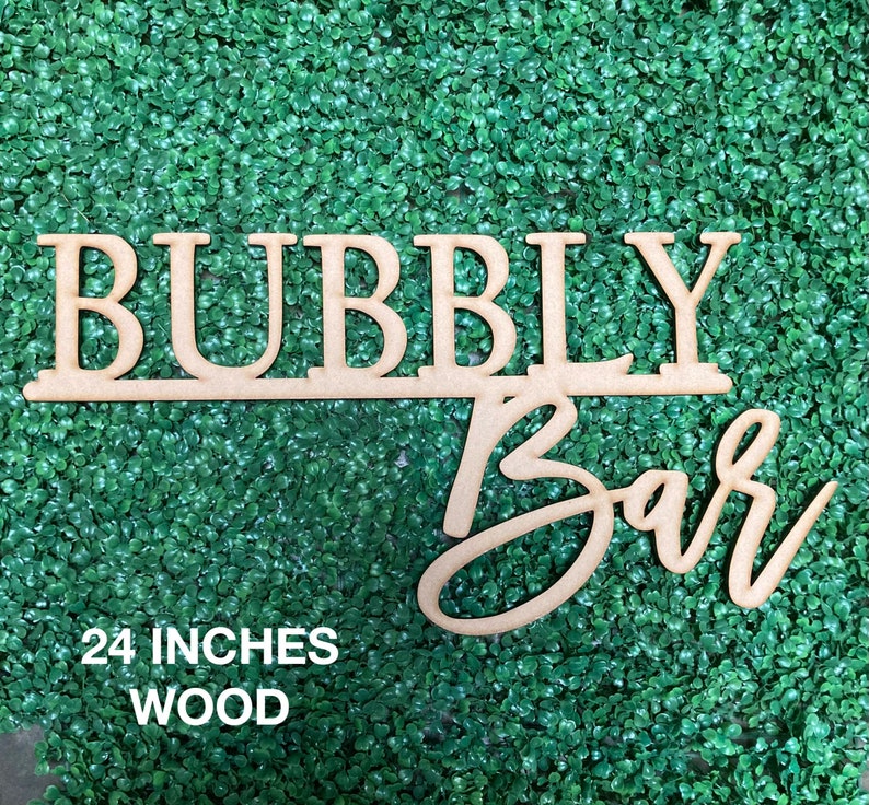 Bubbly Bar Sign, Brunch and Bubbly Decorations, Bubbly Bridal Shower, Mimosa Bar Sign, Champagne Bar Sign, Bubbly Bar Wood Sign image 2