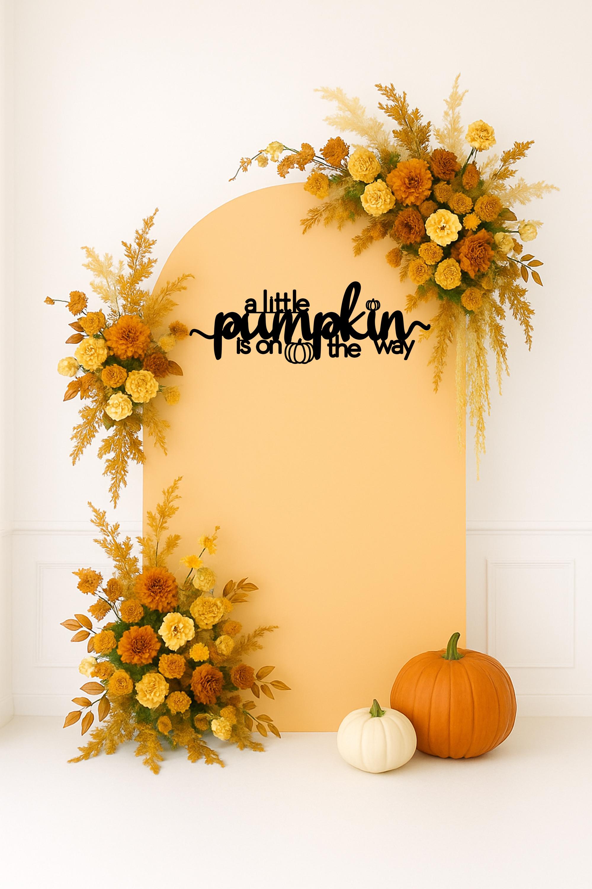 A Little Pumpkin Is On The Way Sign, Pumpkin Theme Baby Shower Neutral Decorations, Gender Reveal Fall Theme, Pumpkin Baby Shower Sign Fall