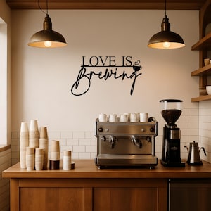 Love Is Brewing Bridal Shower Sign, Coffee Theme Bridal Shower Decor, Espresso Martini Bar Sign, Coffee Lover Party Decor image 3