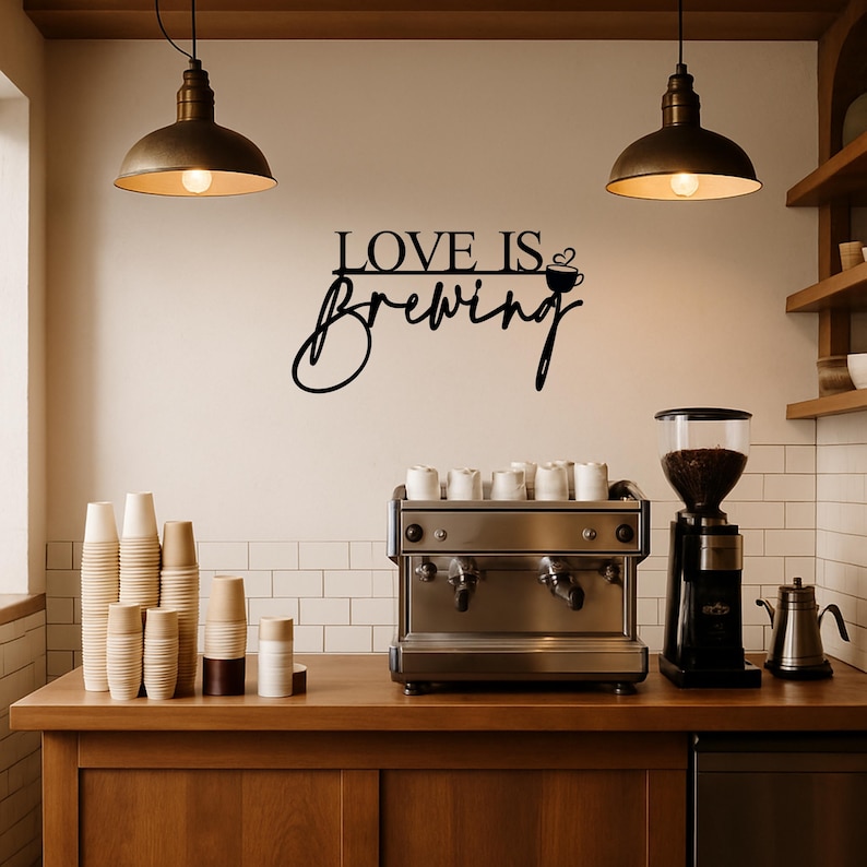 Love Is Brewing Bridal Shower Sign, Coffee Theme Bridal Shower Decor, Espresso Martini Bar Sign, Coffee Lover Party Decor image 3