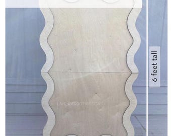 Marco de fondo ondulado de madera de abedul de 1,8 m x 1,0 m, plegable, para fotos, decoración de fiestas, bodas, cumpleaños, baby showers.