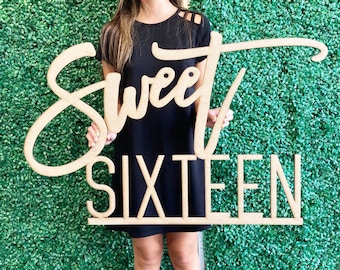 Sweet Sixteen Decorations, Sweet 16 Sign Backdrop, Sweet Sixteen Backdrop, 16th Birthday Decorations, Birthday Party Décor Girl, Teen Party