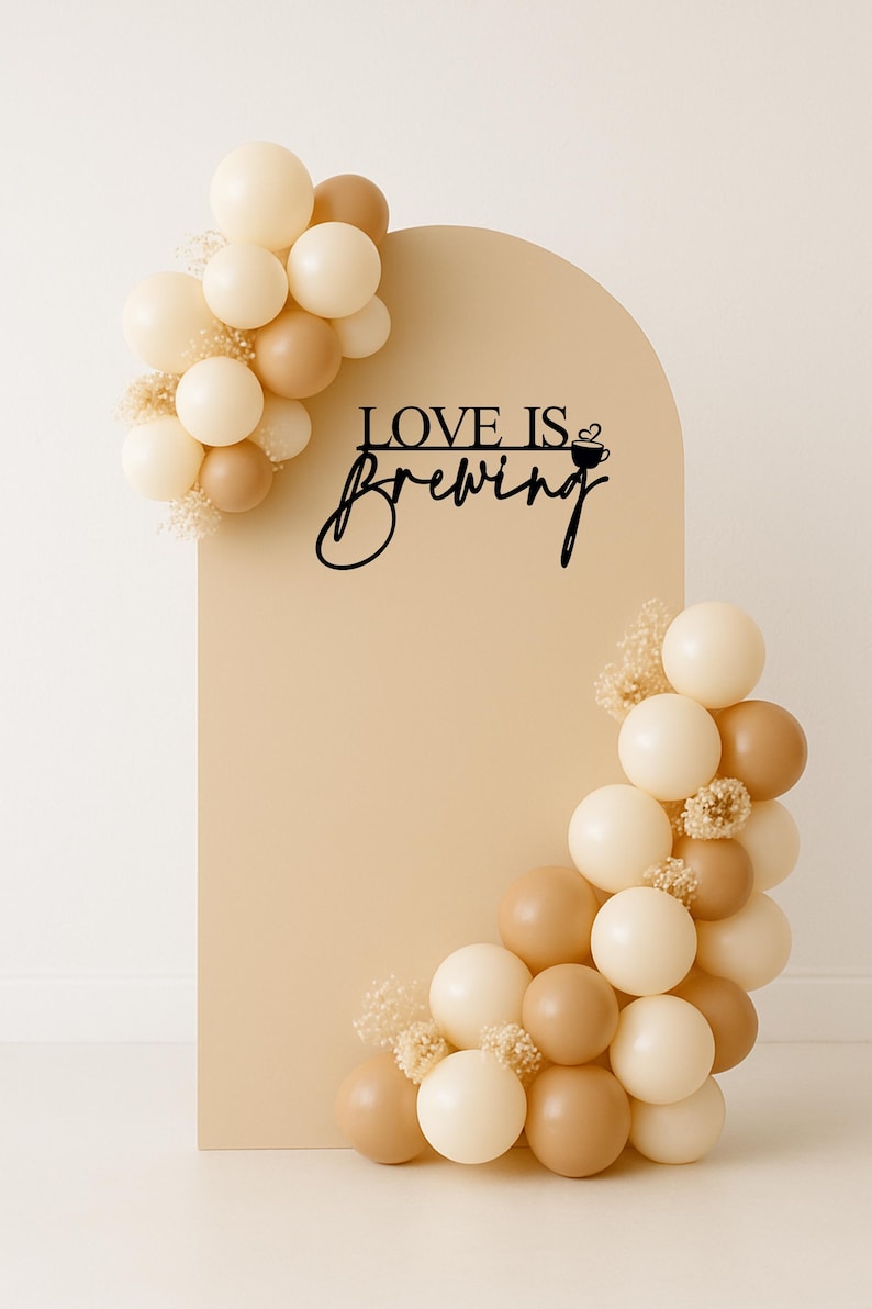 Love Is Brewing Bridal Shower Sign, Coffee Theme Bridal Shower Decor, Espresso Martini Bar Sign, Coffee Lover Party Decor image 1