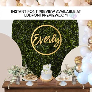 Large Custom Circle Name Sign, Personalized First Name Backdrop Sign, Birthday Wall Décor, Laser Cut Wood Name Cutout, Nursery Baby Shower