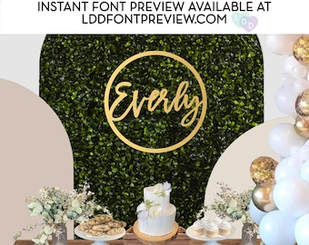 Large Custom Circle Name Sign, Personalized First Name Backdrop Sign, Birthday Wall Décor, Laser Cut Wood Name Cutout, Nursery Baby Shower
