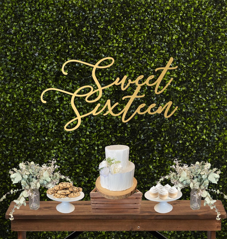 Birthday Backdrop Sign Sweet 16 Backdrop Sweet Sixteen Etsy Finland