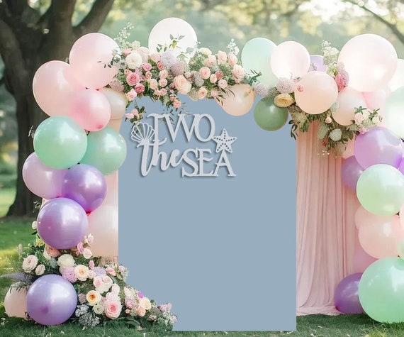 Two the Sea 2nd Birthday Decor, Mermaid Theme Party, Under the Sea Celebration, Ocean Animals Second Birthday, Shells Starfish Party