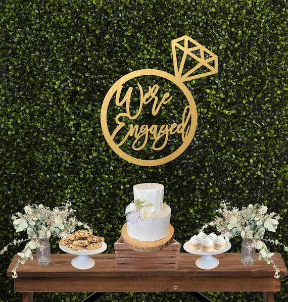 Engagement Sign for Party, Engagement Announcement, Engagement Photo Prop, We’re Engaged Sign, Engagement Party Decorations Backdrop