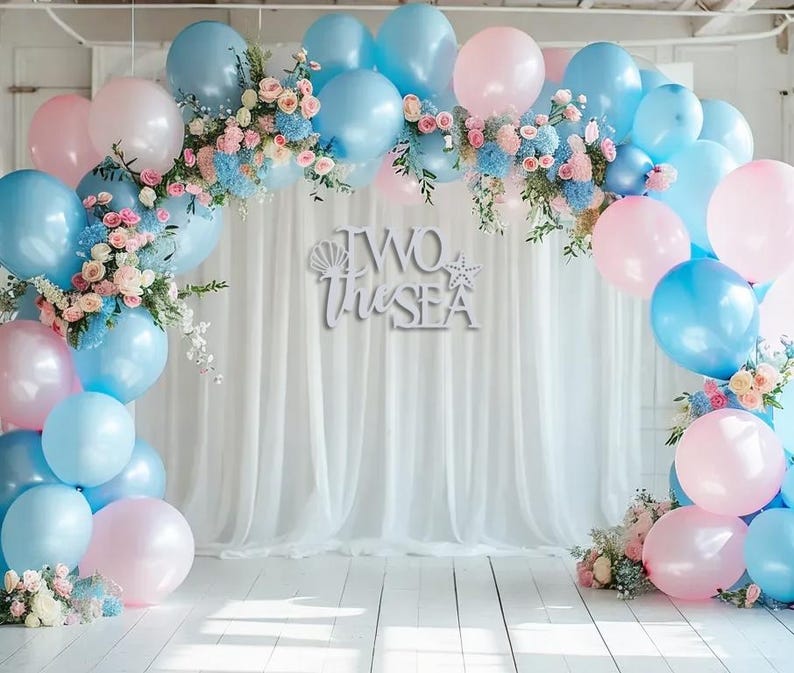 Two the Sea 2nd Birthday Decor, Mermaid Theme Party, Under the Sea Celebration, Ocean Animals Second Birthday, Shells Starfish Party bild 4