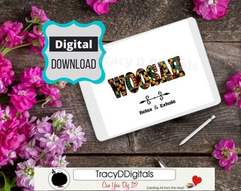 WOOSAH Card, Printable Card, instant download, 7x5 inch card, Print at home card, Blank inside, Spring, All Occasion, Relax and Exhale