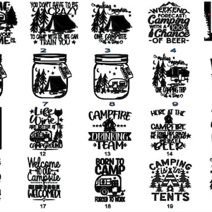 Camping Bucket Decals Vol 2 | Camping Bucket Decals | Vinyl Decals | Camping