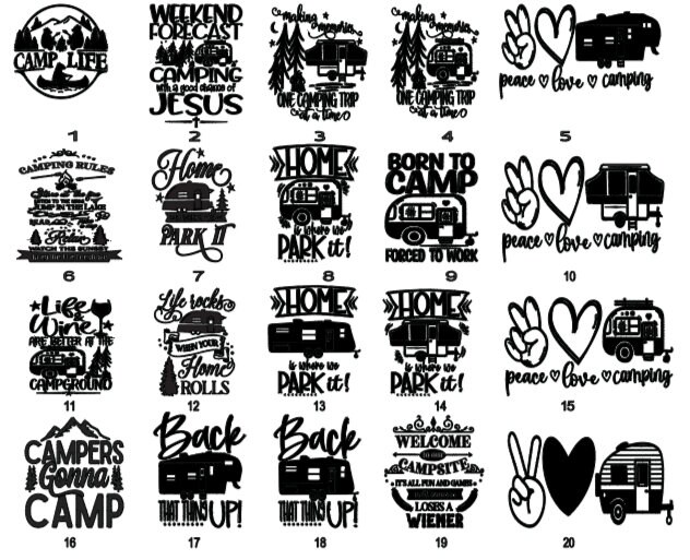 Camping Bucket Decal Vol 1 Camping Bucket Decal Only Camping Bucket