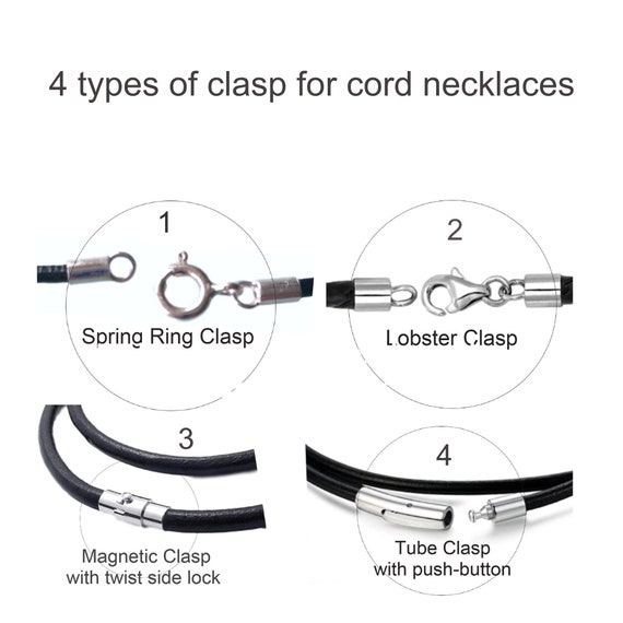 3/4/5mm Black Leather Necklaces for Men Women Choker Braided Genuine Leather  Necklace Cord Stainless Steel Magnetic Clasp