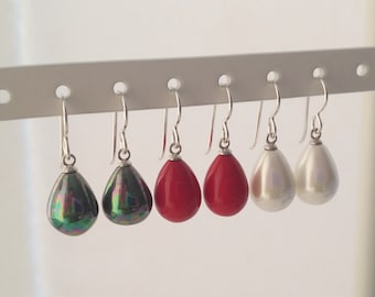 Pearl Teardrop Earrings – Shell Pearls – Wedding Jewelry
